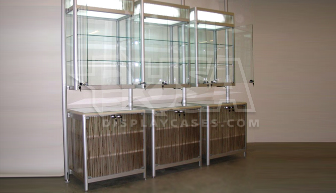 FixtureDisplays® 40X16.5X78 Glass Showcase Display Case with LED